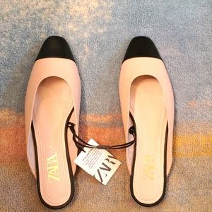 Blush and black mules - ZARA never worn!!!
